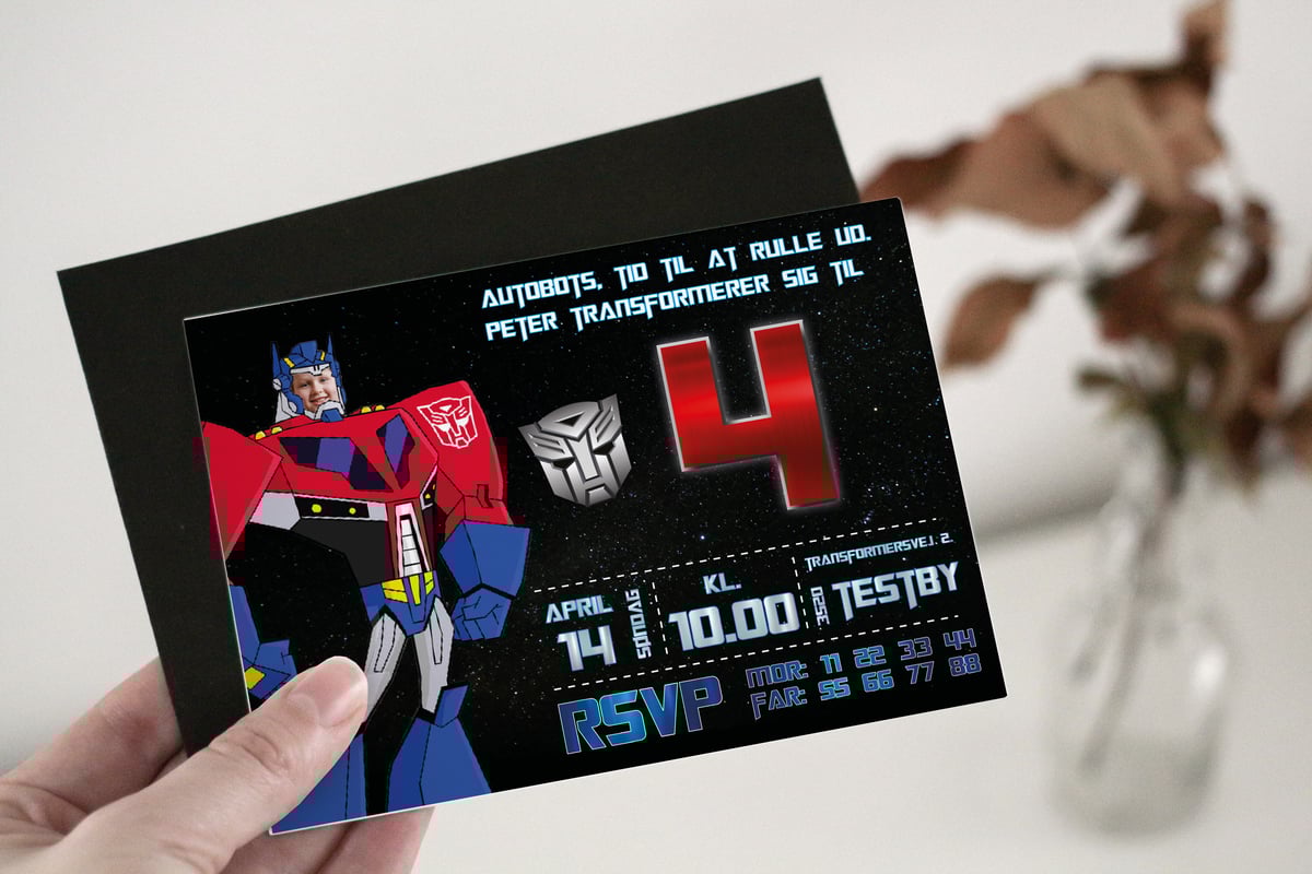 Invitation with hand_Transformers premium
